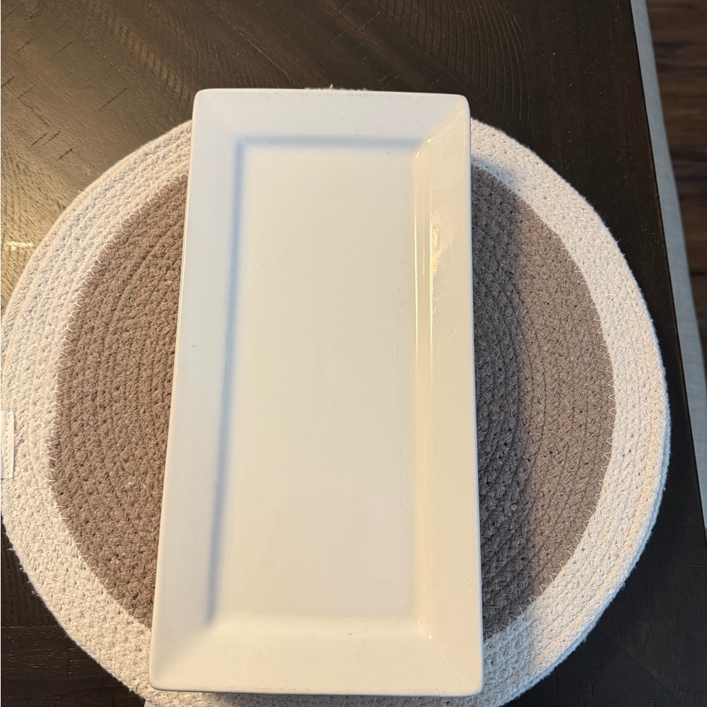 Elegant White Rectangular Serving Platter (4)